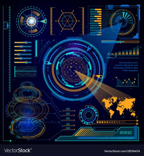 Futuristic digital interface touchscreen computer Vector Image