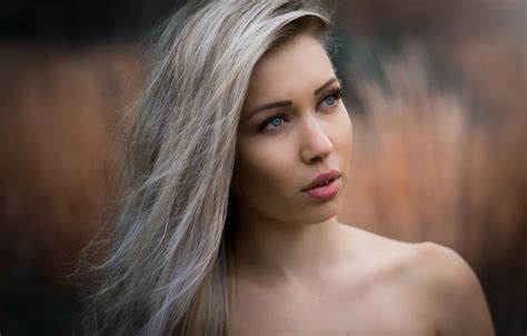 Wallpaper Portrait Makeup Hairstyle Blonde Bokeh For Mobile And