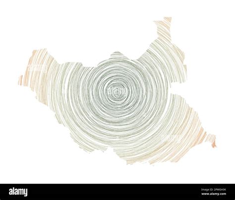 South Sudan Map Filled With Concentric Circles Sketch Style Circles In