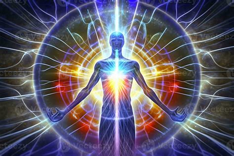 Human Aura Spiritual Energy Meditation Concept Neural Network Ai