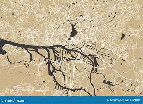 Mapa De La Ciudad De Hamburgo Alemania Foto De Archivo Imagen De