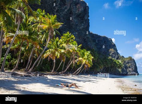 Dominican Republic Samana Peninsula Las Galleras Playa Fronton Stock