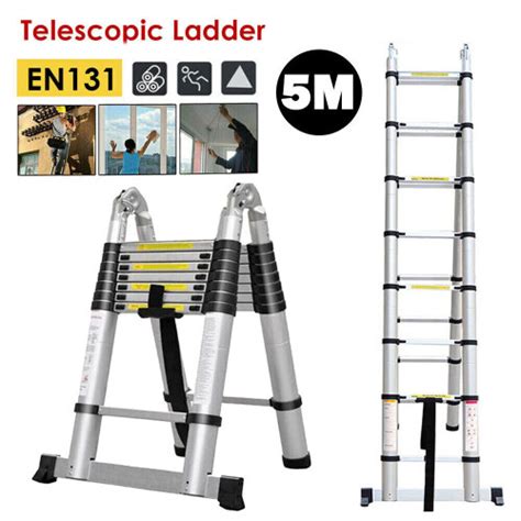 5M Multi Purpose Aluminum Folding Telescopic Ladder Industrial Ladders