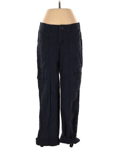 St John S Bay 100 Cotton Solid Navy Blue Cargo Pants Size 4 66 Off