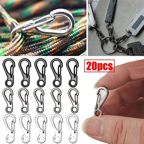 5 10 20PCS Mini Moschettone Clip Piccola Lega Molla Moschettone