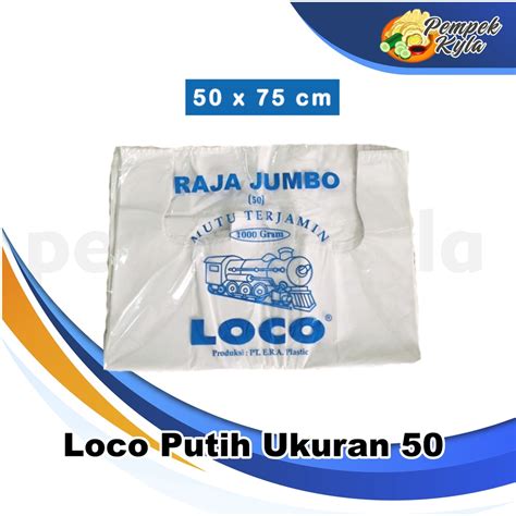 Jual Kantong Plastik Kresek Loco Tebal Putih 1000 Gram Ukuran 50