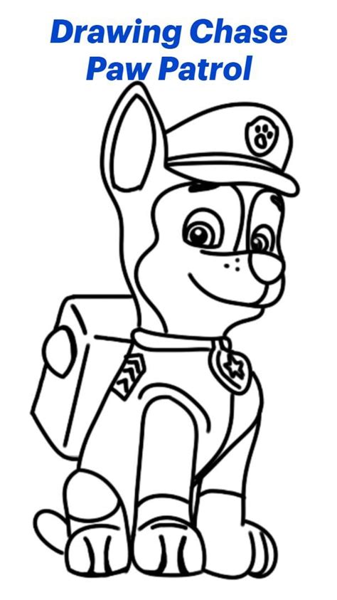 Drawing Chase-Paw Patrol | Drawings, Chase paw patrol, Paw patrol