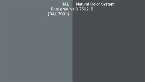 Ral Blue Grey Ral 7031 Vs Natural Color System S 7502 B Side By Side