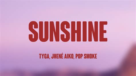 Sunshine Tyga Jhené Aiko Pop Smoke Letra YouTube