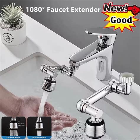 2 Mode Universal Sink Faucet Extender 1080 Rotation Robotic Arm Tap