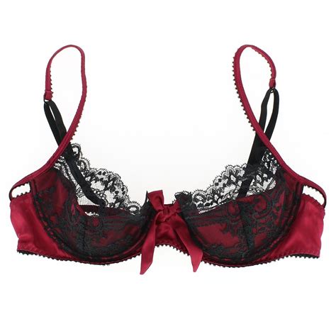 Soutien Gorge Demi Push Up Soie Cherie Rouge Maison Close