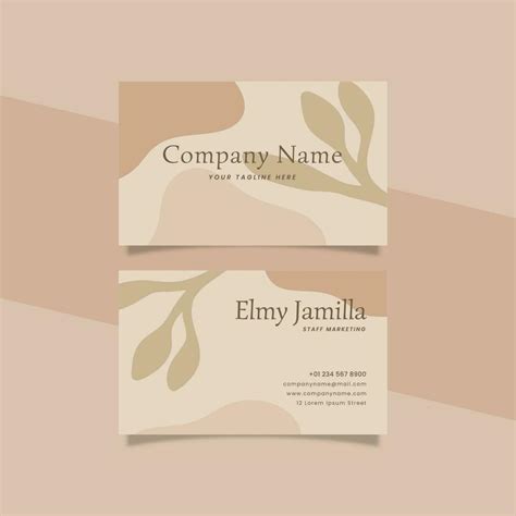 Printable Aesthetic Business Card Template Decorated With Floral Blob