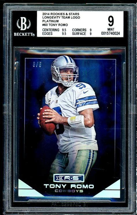 Tony Romo Rookies Stars Longevity Team Logo Platinum Ser