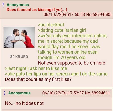 Anon Has His First Kiss R Greentext