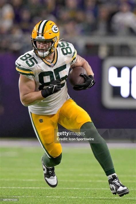 Green Bay Packers Tight End Tucker Kraft Runs With The Ball After The