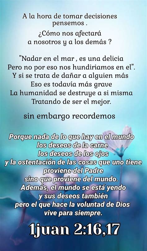 A Blue Background With White Flowers And The Words In Spanish Are