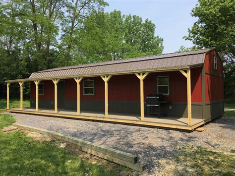 Side Porch Lofted Cabin Countryside Barns