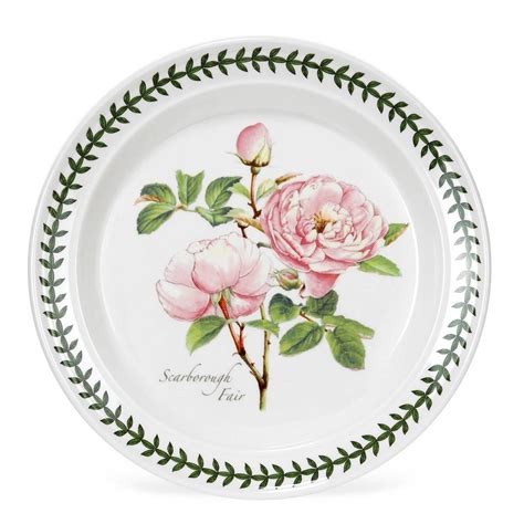 Portmeirion Botanic Roses 8 Inch Plate Drum Shape Scarborough Fair