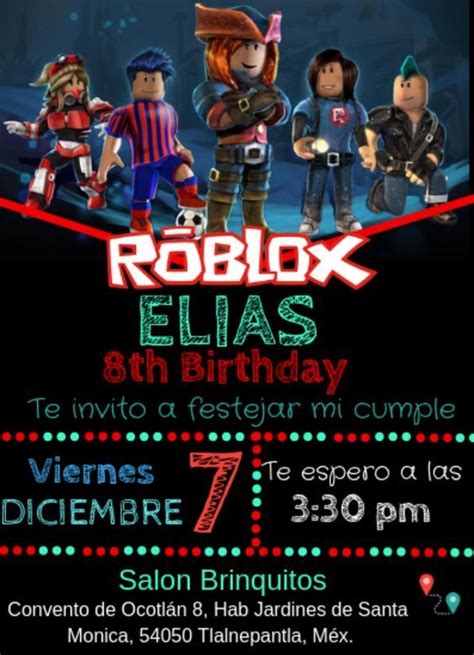 Invitaciones Para Fiesta Tematica De Roblox Para Ni Os Tarjetas En