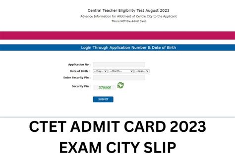 Admit Card 2023 Ctet Hall Ticket Download Link