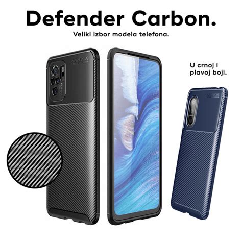 Maska Defender Carbon Za Xiaomi Poco X3 X3 Pro X3 NFC Crna Mobil Shop