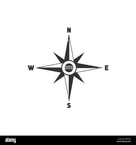 Ic Ne De Boussole Avec Indication Nord Sud Est Et Ouest Illustration