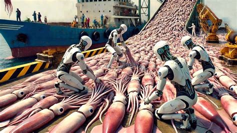 How To Fishermen Use Robots To Catch Millions Of Tons Of Squid At Sea