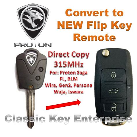 D I Y Proton Remote Flip Key Wira Waja Saga Blm Fl Persona GEN2 Alarm