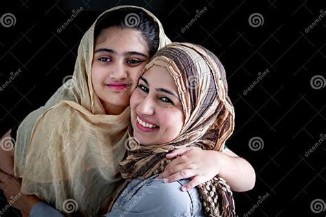 Happy Smiling Muslim Girl With Beautiful Eyes Wearing Hijab Scarf And