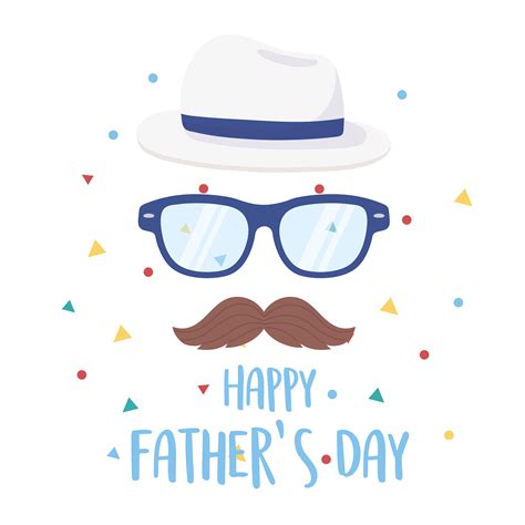 Happy Fathers Day Moustache Glasses And Hat Greeting Card 1827799