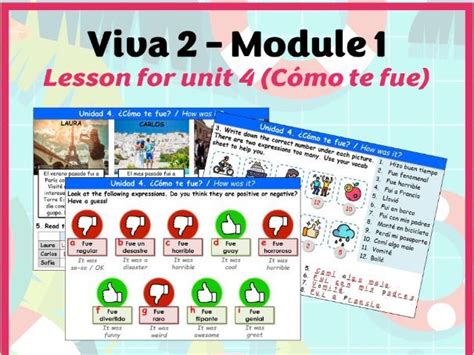 Ks Spanish Viva Module Mis Vacaciones Lesson For Unit