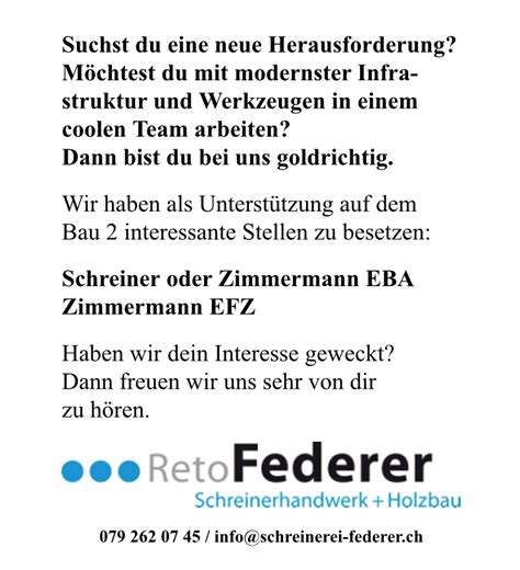 Aktuelles Schreinerei Federer Ihr Ansprechpartner Für Qualitätsarbeit