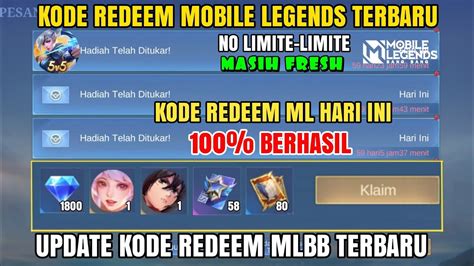 Update Hari Ini Kode Redeem Ml Terbaru Kode Redeem Mobile Legend Code