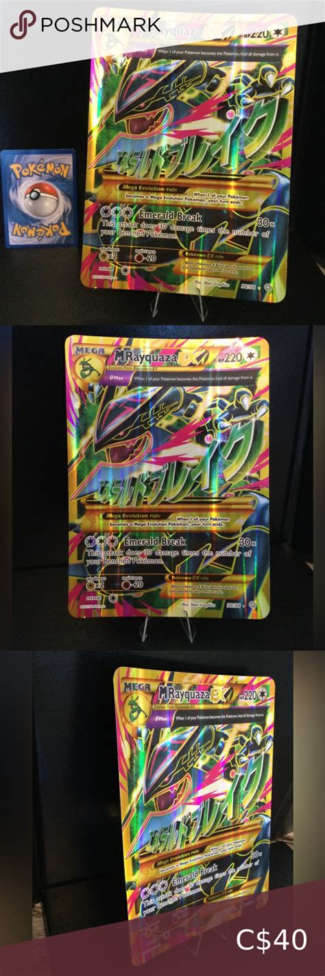 Mega M Rayquaza Ex Ultra Rare Full Art Holo Xy Pokemon Card