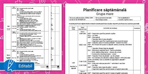 Jocurile Copiilor Iarna Model De Planificare Grupa Mare