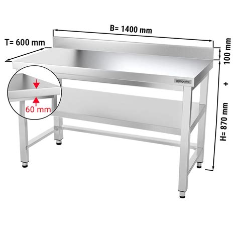 Table De Travail En Inox Premium X Mm Avec Fond De Base