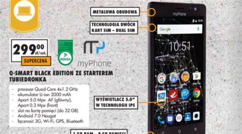 Myphone Q Smart Black Edition Od Poniedzia Ku W Sklepach Biedronka