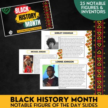 Black History Month Biographies - Daily Slides by maryiledu | TPT