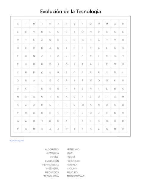 SOPA DE LETRAS EVOLUCIÒN TECNOLOGICA