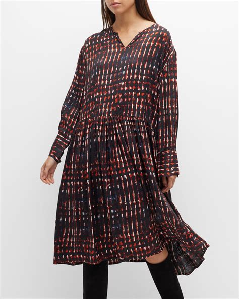 Masai Nymini Abstract-Print Midi Dress | Neiman Marcus