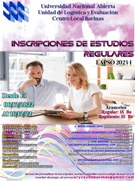 Inscripciones Estudios Regulares Lapso 2023 1 Universidad Nacional