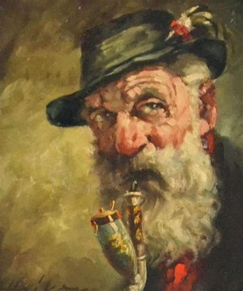 Old Man Smoking Pipe Painting at PaintingValley.com | Explore ...