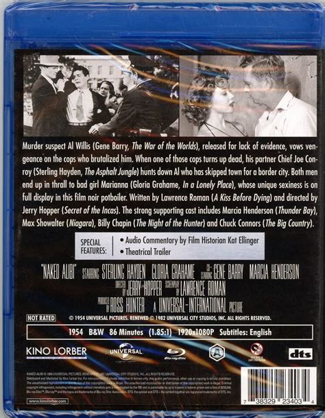 Naked Alibi Blu Ray 1954 Sterling Hayden NEW Free Shipping