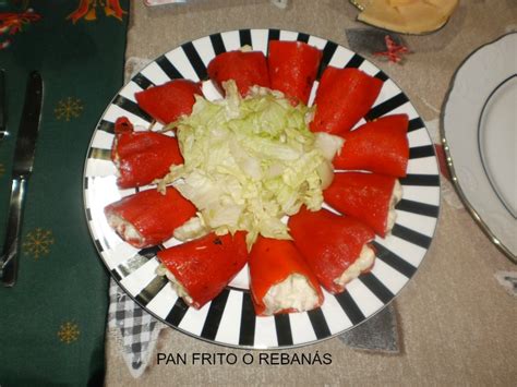 Pan Frito O Reban S Pimientos De Piquillo Rellenos De Bacalao Ahumado