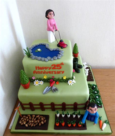 Tier Gardeners Allotment Anniversary Birthday Cake Susie S Cakes