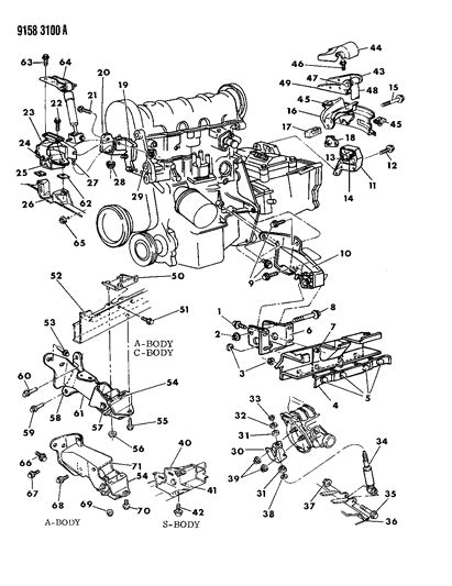 Engine Mounting - 1989 Dodge Dynasty