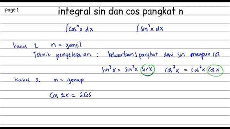 Matematika Lanjutan Kalkulus 2 17 Teknik Integral Integral Sin