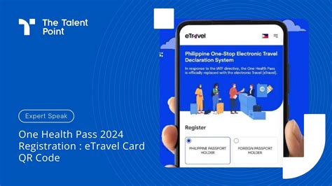 One Health Pass 2024 Registration : eTravel Card QR Code