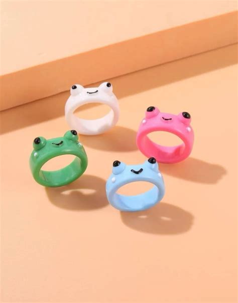 Frosch Ringe Resin Band Y K Offener Harz Schmuck Etsy De Frog Crafts