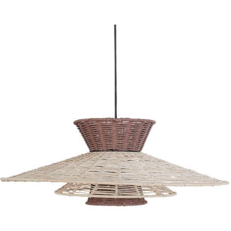 Rattan Pendant Lamp Boho-Inspired Brown and Beige Kabompo
